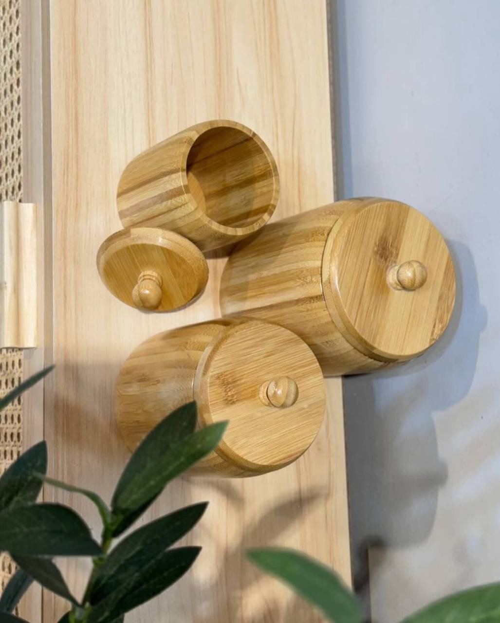 طقم علب بقوليات خشب بامبو أصلي - Image 5