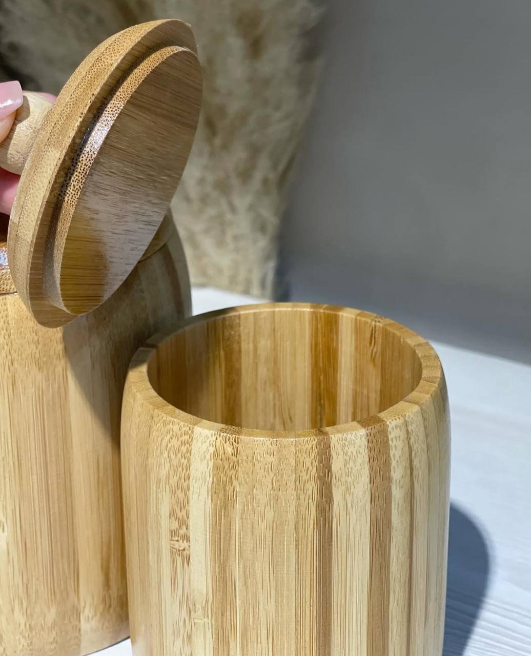 طقم علب بقوليات خشب بامبو أصلي - Image 3